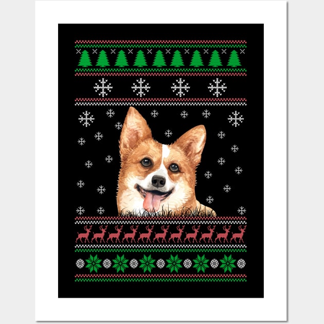 Cute Welsh Corgi Dog Lover Ugly Christmas Sweater For Women And Men Funny Gifts Wall Art by uglygiftideas